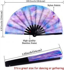 img 3 attached to Galaxy-Design Amajiji Large Folding Fan: Bamboo & Nylon Hand Fans For Women/Men - Perfect Gift Idea!