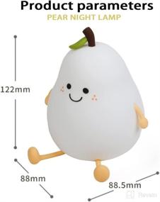 img 1 attached to 🌙 Rechargeable Cute Night Light with 7 Color Changing and Timer | Kids Pear Night Light for Toddler Baby Christmas Gifts | Touch Portable LED Silicone Lamp for Nursery