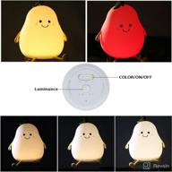 🌙 rechargeable cute night light with 7 color changing and timer | kids pear night light for toddler baby christmas gifts | touch portable led silicone lamp for nursery логотип