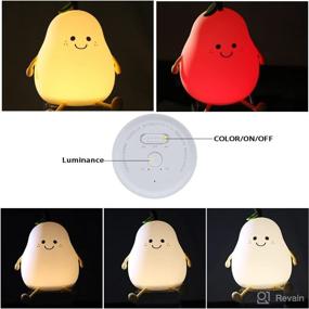 img 3 attached to 🌙 Rechargeable Cute Night Light with 7 Color Changing and Timer | Kids Pear Night Light for Toddler Baby Christmas Gifts | Touch Portable LED Silicone Lamp for Nursery