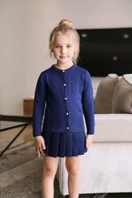 img 3 attached to Girls Long Sleeve Knit Cardigan Sweater School Uniform Button Tops