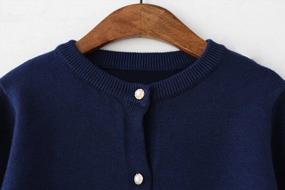 img 1 attached to Вязаный кардиган с длинным рукавом для девочек, свитер, школьная форма, топы на пуговицах