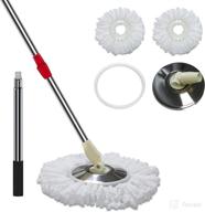 🧹 microfiber hardwood floor mop for commercial & household cleaning - tsmine wet dry mop with 2 replacement heads and 61" extended handle logo