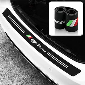 img 4 attached to 🚗 Premium Universal Car Rear Bumper Protector Guard Trunk Sticker Decals Trim for Alfa Romeo Giulia Stelvio Quadrifoglio Giulietta Mito 159 Brera Spider 166 147 - Must-Have Accessories!