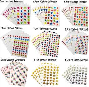 img 2 attached to Colorful Self-Adhesive Star Stickers Set Of 8270 With Count And Labels By Kenkio