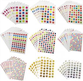 img 4 attached to Colorful Self-Adhesive Star Stickers Set Of 8270 With Count And Labels By Kenkio