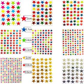 img 3 attached to Colorful Self-Adhesive Star Stickers Set Of 8270 With Count And Labels By Kenkio