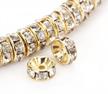 brcbeads 10mm gold plated crystal rondelle spacer beads 100pcs per bag for jewelery making(#001 clear crystal) 1 logo