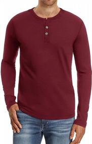 img 2 attached to Aiyino Henley T-Shirts For Men: Classic Style And Comfort In A Slim Fit
