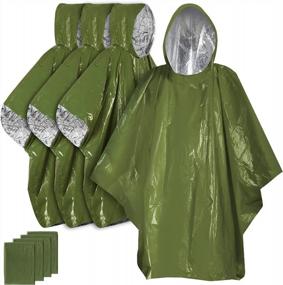 img 4 attached to Stay Warm And Visible Anywhere With Anyoo'S Emergency Survival Poncho: Waterproof, Tear-Resistant, And Reusable For Hiking, Camping, And First Aid