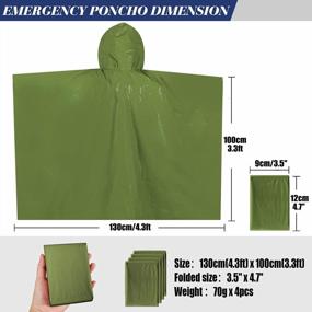 img 2 attached to Stay Warm And Visible Anywhere With Anyoo'S Emergency Survival Poncho: Waterproof, Tear-Resistant, And Reusable For Hiking, Camping, And First Aid