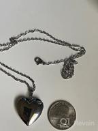img 1 attached to Polished Love Heart Locket Necklace: A Perfect Birthday Gift to Hold Pictures review by Ray Welchhance