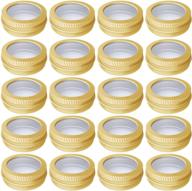 💼 20pcs 2oz aluminum tin jar 60ml refillable containers clear screw lid round tin bottle for cosmetic, lip balm, cream - gold logo