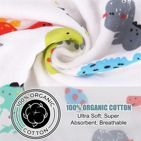 img 2 attached to 👶 Organic Cotton Burp Cloths - 5 Pack, 6 Layers, Oversized 10x20 Inches, Ultra-Absorbent and Gentle on Newborn's Skin - Unisex Baby Burping Rags for Boys and Girls