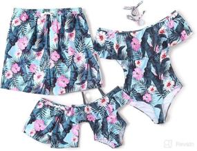 img 4 attached to IFFEI Matching Swimwear Shoulder Monokini Apparel & Accessories Baby Boys best on Clothing