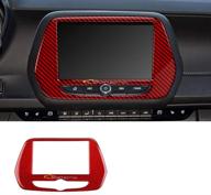 🔴 enhance your chevrolet camaro's style with 7&#34; red carbon fiber radio screen navigation trim cover sticker - 2016-present accessories логотип