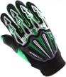 youth kids motocross gloves motorcycle bmx mx atv dirt bike bicycle cycling gloves skeleton green logo