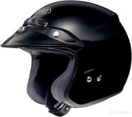 shoei rj platinum r black open face helmet - 3x-large: top-notch safety and comfort for extra headroom logo