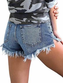 img 2 attached to Women'S Denim Hot Shorts Mid Waisted Summer Casual Pockets Short Pants