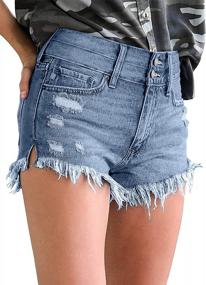 img 3 attached to Women'S Denim Hot Shorts Mid Waisted Summer Casual Pockets Short Pants