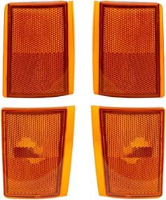 img 3 attached to 🚚 Aftermarket Replacement Upper & Lower Signal Side Marker Lights for 1988-1993 C1500 C2500 K2500 K3500 Pickup Truck - 4 Pc Set