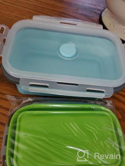 img 1 attached to Collapsible Silicone Food Storage Containers With Airtight Lids - CARTINTS 3-Pack Lunch Box Set Ideal For Travel And Camping - Space-Saving Reusable Silicone Bowls review by Ray Welchhance