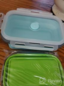 img 5 attached to Collapsible Silicone Food Storage Containers With Airtight Lids - CARTINTS 3-Pack Lunch Box Set Ideal For Travel And Camping - Space-Saving Reusable Silicone Bowls