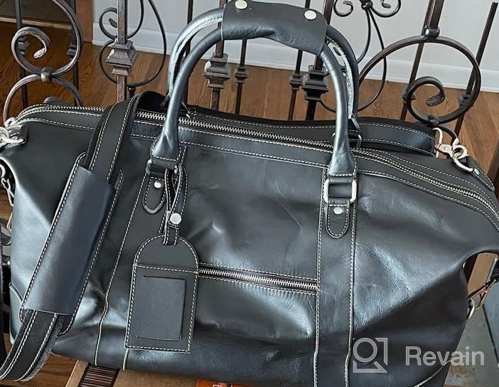 img 1 attached to Oversized Genuine Leather Duffel Bag For Travel And Weekend Getaways - Stylish Buffalo Leather Luggage For Men And Women - Ideal Sports, Gym, And Overnight Carry-On - Perfect Gift Idea review by Donald Larson