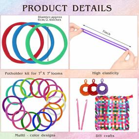 img 3 attached to 293 Pcs 7 Inch Weaving Loom Loops For Kids DIY Crafts Supplies With 3 Crochet Hooks - Hazms Weaving Potholder Loops.