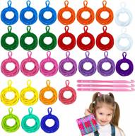 293 pcs 7 inch weaving loom loops for kids diy crafts supplies with 3 crochet hooks - hazms weaving potholder loops. logo