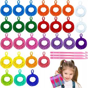 img 4 attached to 293 Pcs 7 Inch Weaving Loom Loops For Kids DIY Crafts Supplies With 3 Crochet Hooks - Hazms Weaving Potholder Loops.