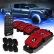 opt7 photon magnet 4 pods rock lights for trucks, jeeps, utv. rgb led rock lights with remote control, extension wires, wiring harness, wide angle, multicolor underglow lighting kits ip68 waterproof logo