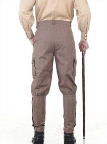 img 2 attached to Mens Steampunk Victorian Airship Pants Trousers Cosplay Costume Pirate Dressing