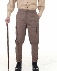 img 3 attached to Mens Steampunk Victorian Airship Pants Trousers Cosplay Costume Pirate Dressing