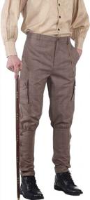 img 4 attached to Mens Steampunk Victorian Airship Pants Trousers Cosplay Costume Pirate Dressing