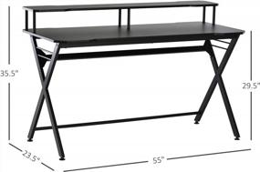 img 2 attached to Upgrade Your Gaming Set-Up With HOMCOM'S Racing Style 55-Inch Gaming Desk!