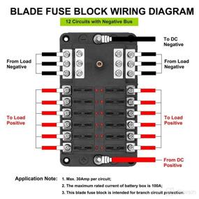 img 1 attached to 🔌 Усовершенствованный блок предохранителей на 12 выводов с нажимной шурупной крышкой и индикатором LED, держатель предохранителей с 12 цепями с общим отрицательным выводом, влагозащитный кожух и наклейка со штрих-кодом - идеально подходит для автомобилей на 12 и 24 вольта, автодомов, морских судов и яхт