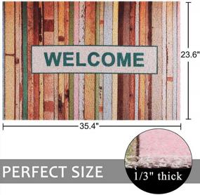 img 3 attached to Colorful Funny Entrance Door Mat - 23.6" X 35.4" Non-Slip PVC Rug For Outdoors, Indoors, Bathroom, Kitchen, Bedroom Or Entryway - Welcome Doormat