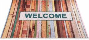 img 2 attached to Colorful Funny Entrance Door Mat - 23.6" X 35.4" Non-Slip PVC Rug For Outdoors, Indoors, Bathroom, Kitchen, Bedroom Or Entryway - Welcome Doormat