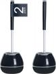 2-pack boomjoy silicone toilet bowl brush with tweezers and holder for bathroom and rv cleaning - black & grey logo