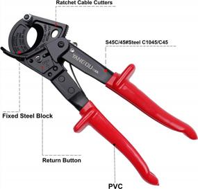 img 3 attached to Heavy Duty Aluminum Copper Ratchet Cable Cutter For Cutting Electrical Wire Up To 240Mm² - Yangoutool Ratchet Cable Wire Cutter Pliers