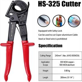 img 1 attached to Heavy Duty Aluminum Copper Ratchet Cable Cutter For Cutting Electrical Wire Up To 240Mm² - Yangoutool Ratchet Cable Wire Cutter Pliers