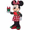 3.5 ft tall gemmy 84233 airblown minnie with present christmas inflatable decoration logo