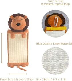 img 3 attached to 🐱 FRIENPET Hanging Cat Scratcher: Linen Cat Scratching Mat with Adorable Brown Lion Doll