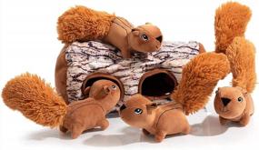 img 2 attached to Interactive Plush Squirrel Puzzle Toy With Squeaker For Dogs And Puppies By Hollypet - Great For Hide And Seek