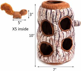 img 3 attached to Interactive Plush Squirrel Puzzle Toy With Squeaker For Dogs And Puppies By Hollypet - Great For Hide And Seek