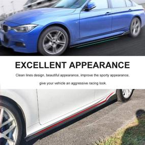 img 3 attached to 🚗 Enhance your Car's Style with RULLINE Universal Side Skirts Extension Rocker Panel Splitter for BMW, Mercedes Benz, Audi, Lexus, Infiniti, Mazda - Sleek Black Design