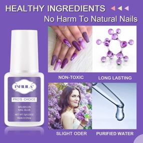 img 3 attached to INFILILA Professional Brush On Nail Glue: Long Lasting Adhesive For Acrylic, Press-On & Fake Nails - 7ML/0.23OZ
