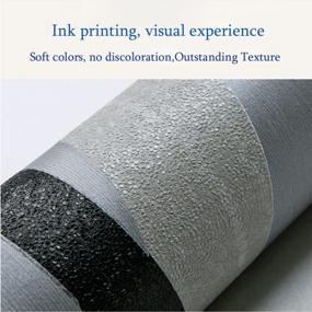img 2 attached to QIHANG Non-Woven Flocking Wallpaper Roll, Simple Curve Style, Black & Gray Color, 1.73' Wide X 32.8' Long