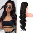 seikea 26" long wavy drawstring ponytail for black women natural soft clip in ponytail extension synthetic heat resistant hair extensions hairpiece color black brown logo